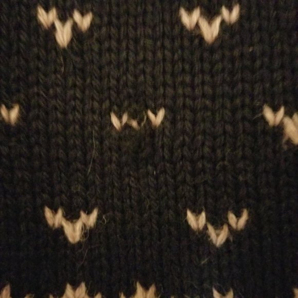 Fair Isle navy-black/beige/green wool cardigan M, (L), Point Zero Nicole Benisti - Picture 11 of 11